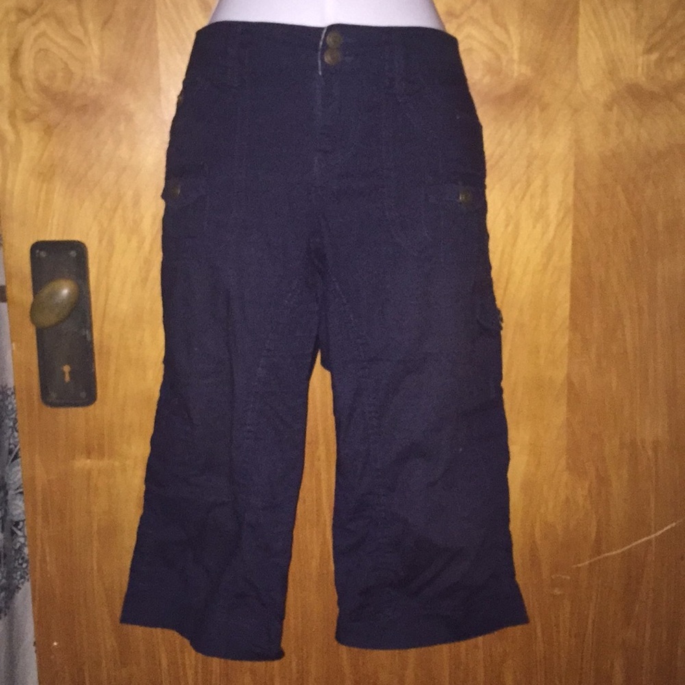Ci Sono Navy Blue Capri Pants Bermuda Shorts - Size Large